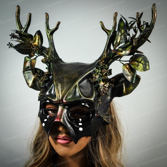 HORNS HEADBAND DEER MASQUERADE MASK ANIMAL MASK - Picture 4 of 5